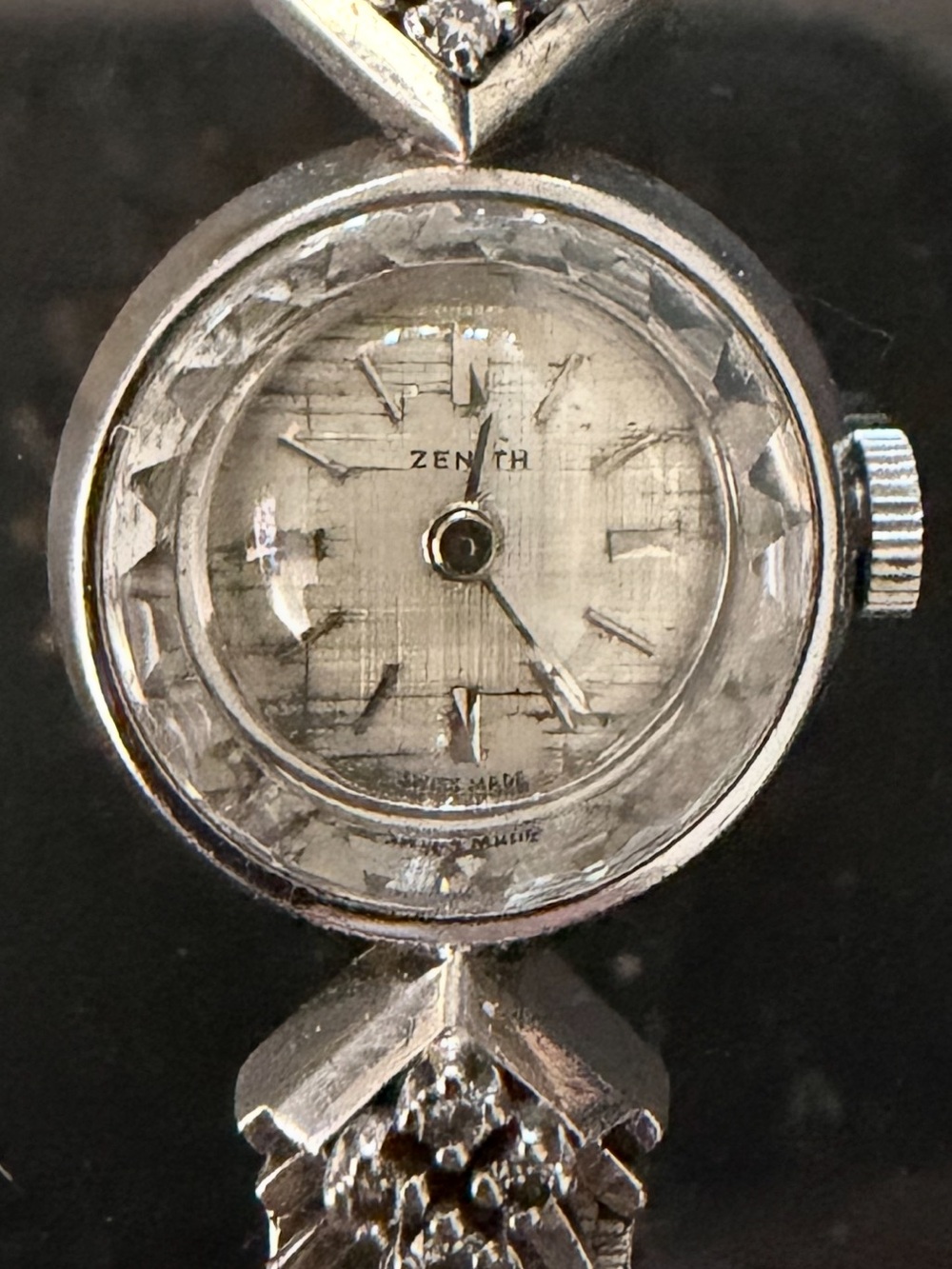 Zenith white gold with diamonds -Ladies Dress Watch . 1950’s cocktail watch.